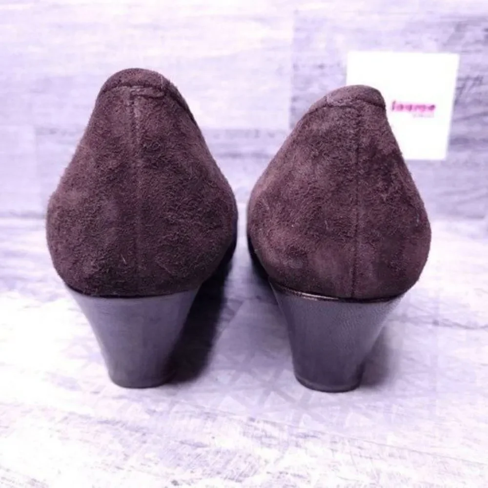 Naya Cailin Bow Pleated Bow Suede Cone Heel Pump Brown Women's sz 8.5 - Picture 4 of 8